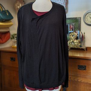 Ann Taylor Cardigan Large L Black Open Drape